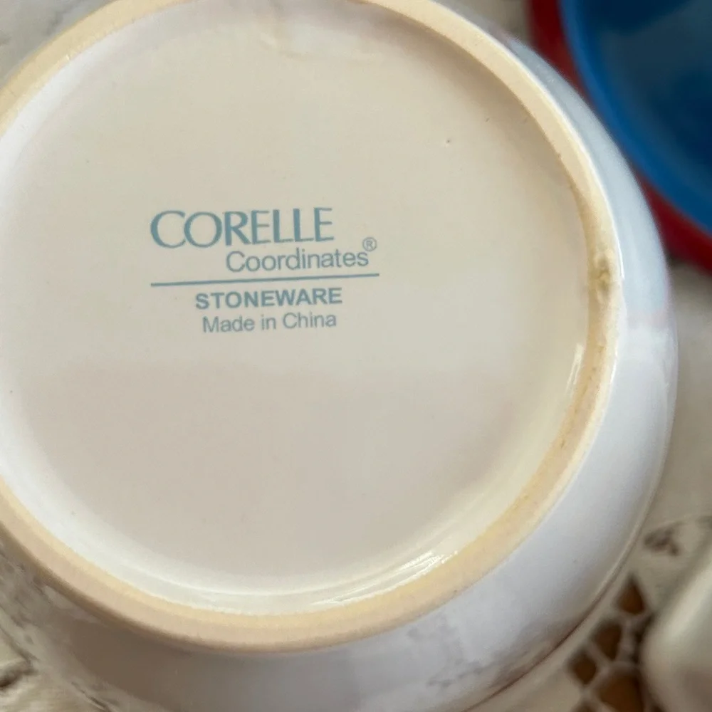 Corelle Coordinates Ceramic Sugar / Creamer Set